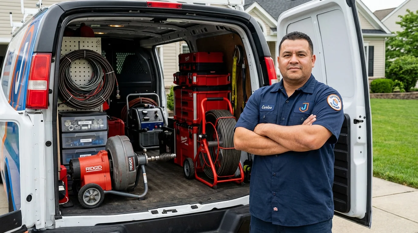 Professional drain cleaning equipment and Johns Plumbing LLC plumber in Tallapoosa