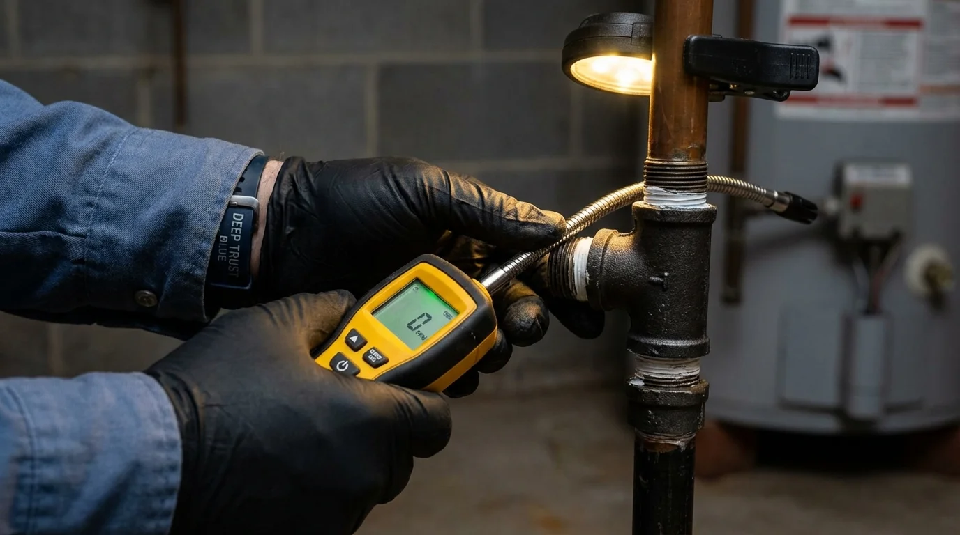 Gas leak detection with electronic sniffer by Johns Plumbing LLC in Tallapoosa