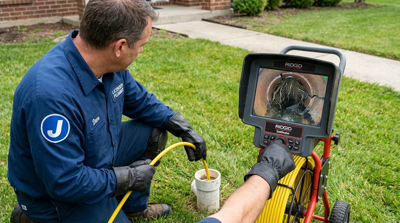 Sewer camera inspection being performed by Johns Plumbing LLC in Tallapoosa