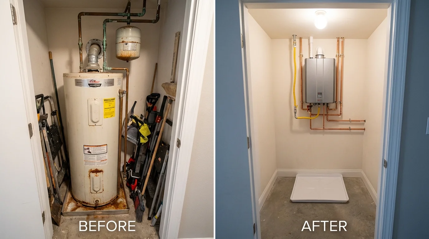 Tank water heater versus wall-mounted tankless unit comparison for Tallapoosa, GA homeowners
