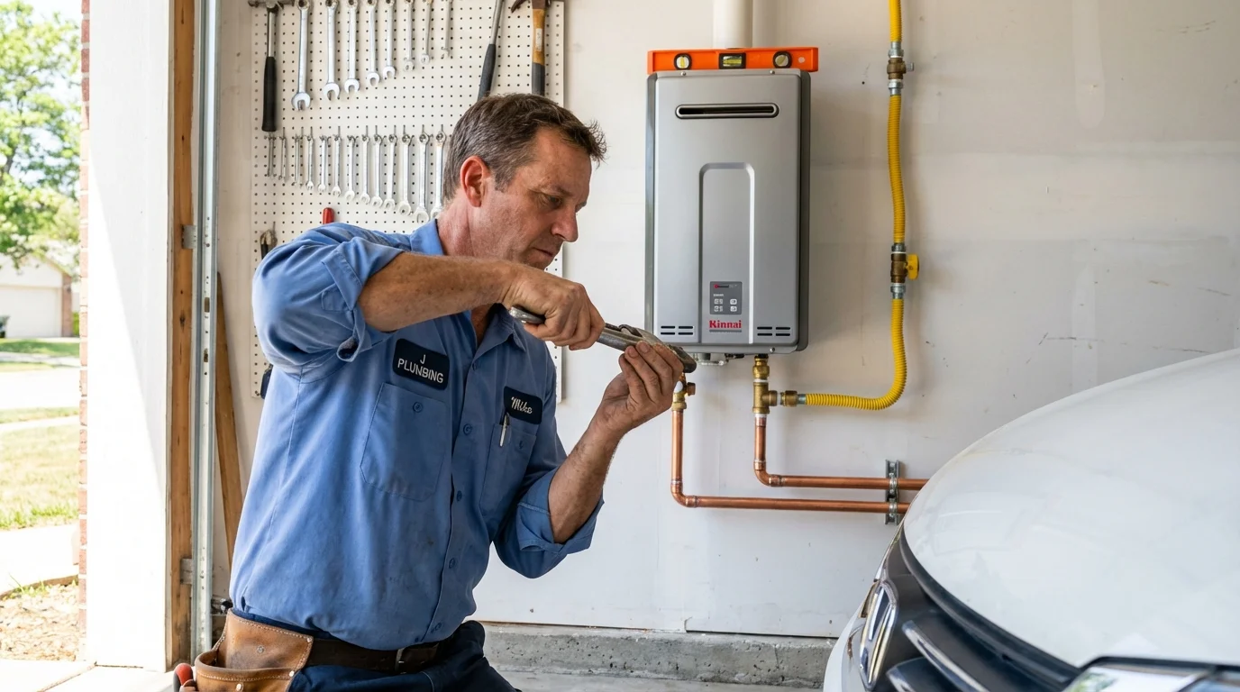 Tankless water heater installation by a Johns Plumbing LLC plumber in Tallapoosa